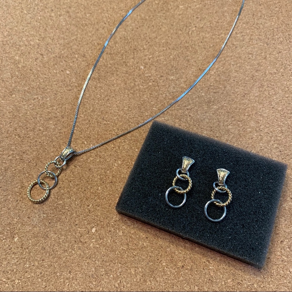Lia Sophia delicate detailed necklace earrings
